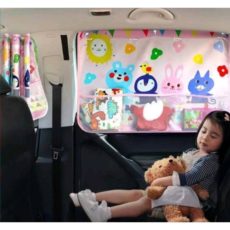 Tirai Mobil Motif Lucu ANTI UV Tabir Surya SATUAN Sunshield Gorden Mobil Penutup Kaca Jendela Mobil 