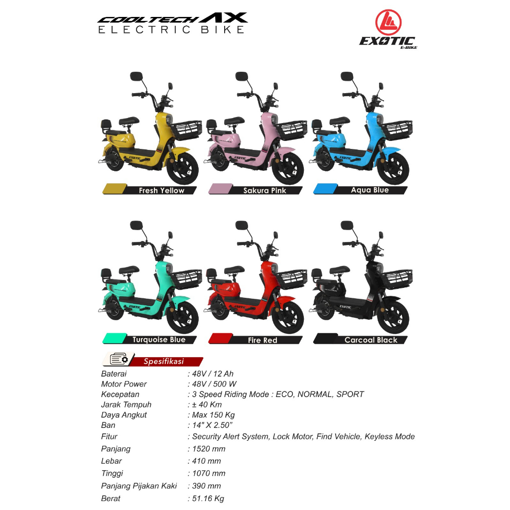 SEPEDA LISTRIK EXOTIC COOLTECH AX
