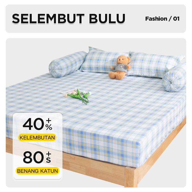 TERMURAH Sprei motif bahan halus UKURAN 180X200CM  2bantal+2guling Motif Aesthetic -TERMURAH