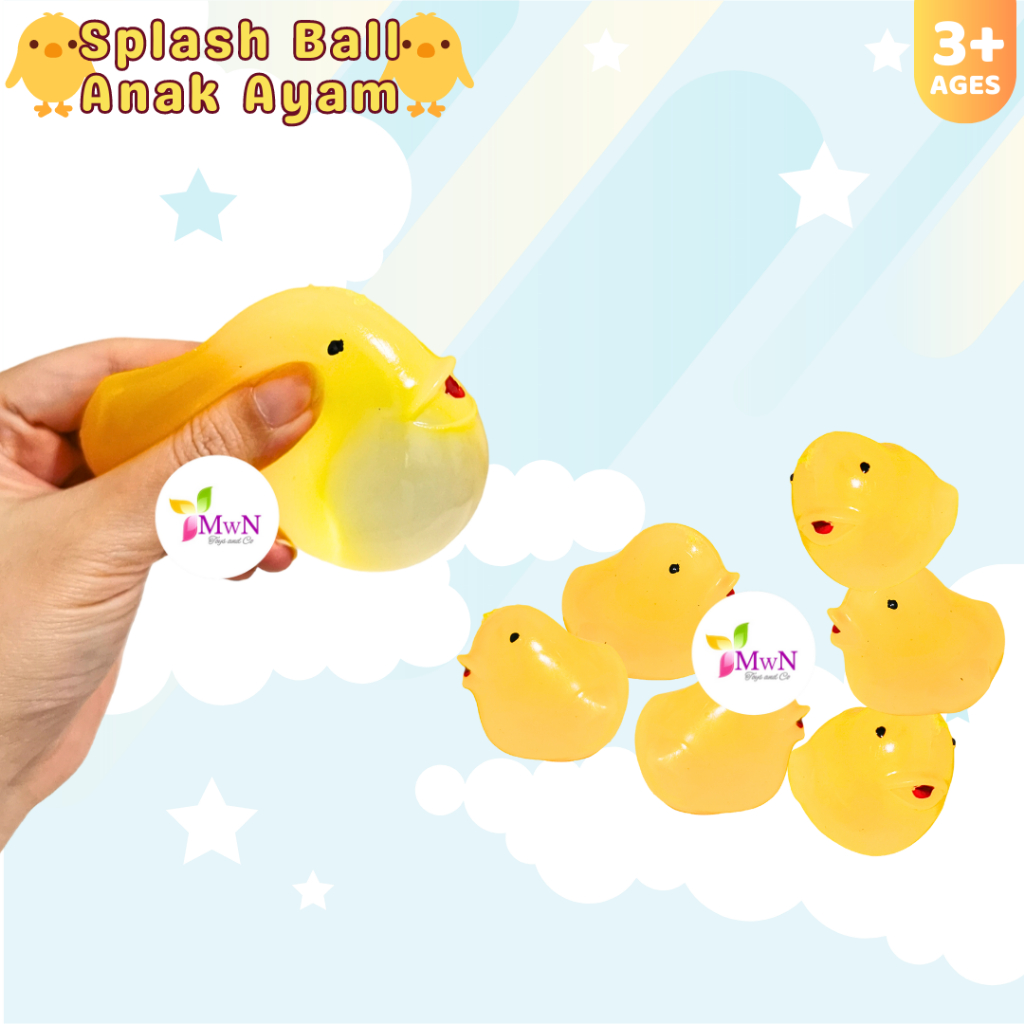 MWN Mainan Squishy Anti stress Splash Ball Anak Ayam / Itik