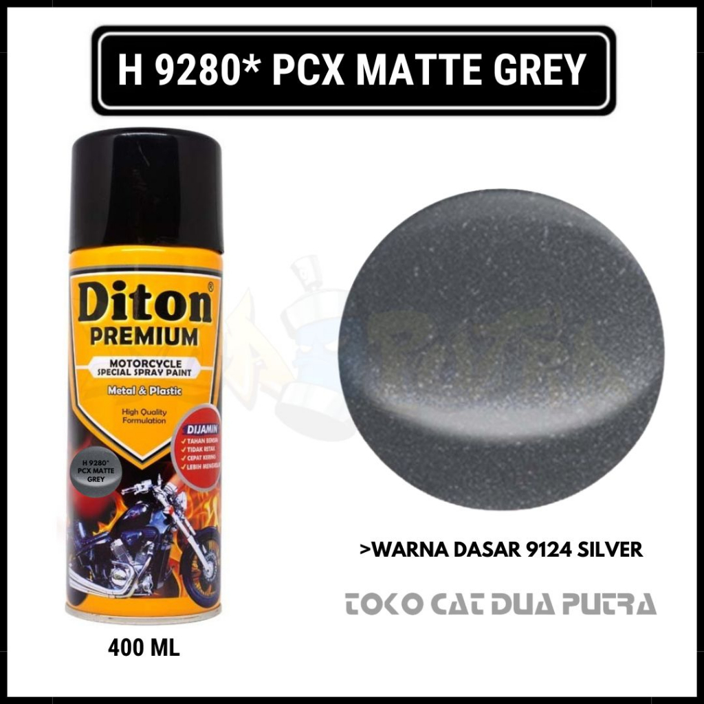 Cat Semprot / Cat Aerosol Diton Premium 400 ml H 9280* PCX Matte Grey