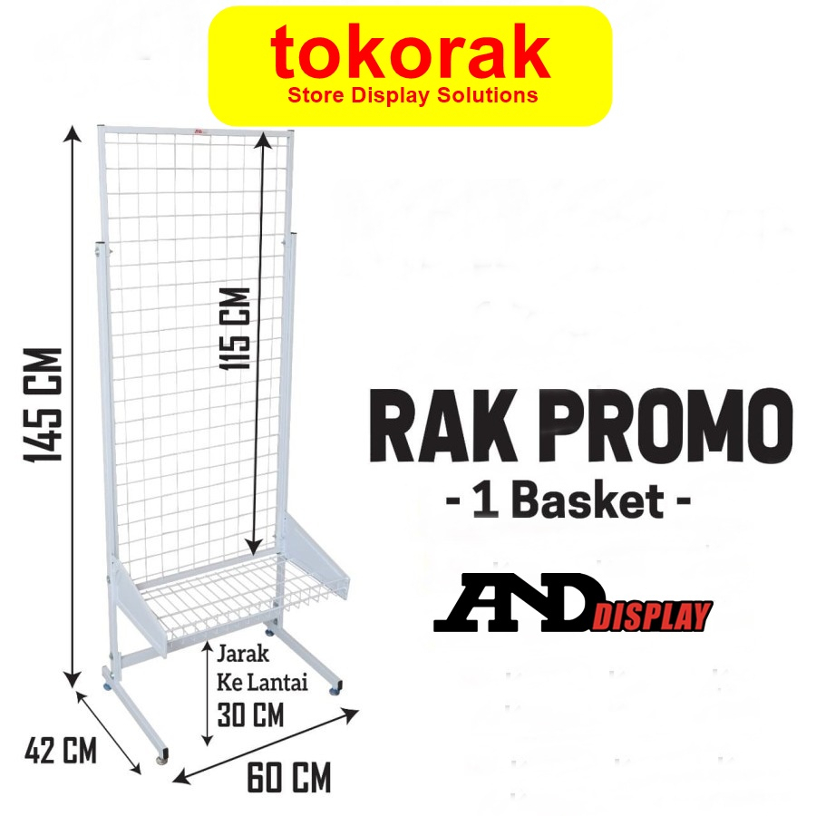 RAK PROMO 1 BASKET KERANJANG SNACK ROTI MINIMARKET SUPERMARKET ANDDISPLAY