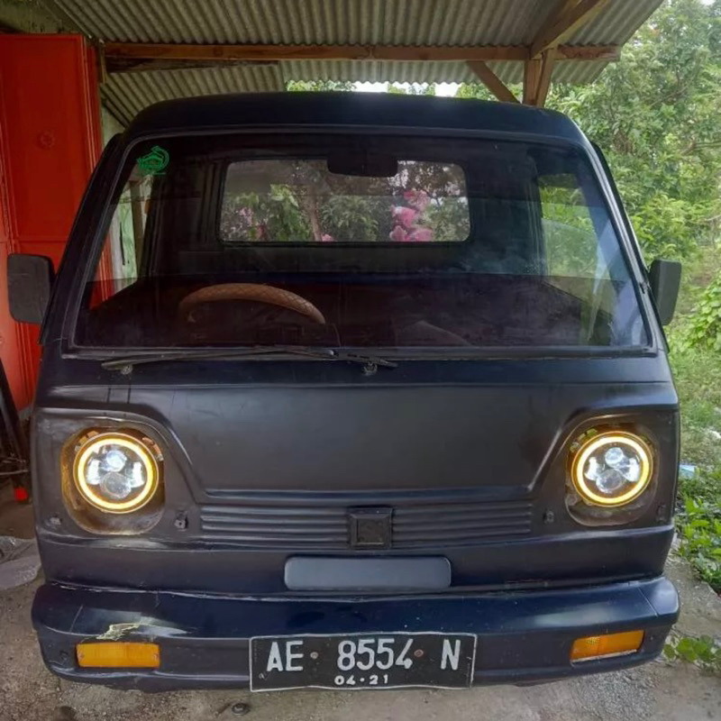 Lampu tembak daymaker bulat 7inci 4mata ring 2warna Waterproof -LAMPU TEMBAK DAYMAKER 7INC BULAT RING 2WARNA PEMAKAIAN MOTOR MOBIL