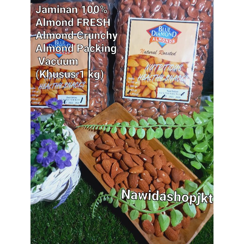 Kacang Almond Panggang Premium Blue Diamond 1 kg - Roasted Natural Almond