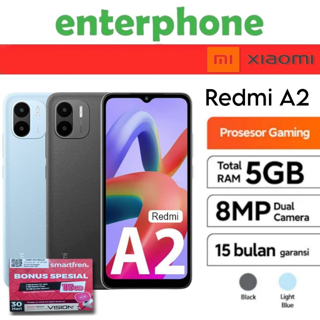 XIAOMI REDMI A2 3/32 RAM 3GB INTERNAL 32GB GARANSI RESMI XIAOMI