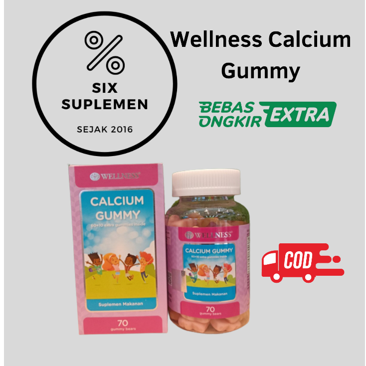 Wellness Calcium Gummy Kalsium Vitamin Peninggi Anak 70 Tabs