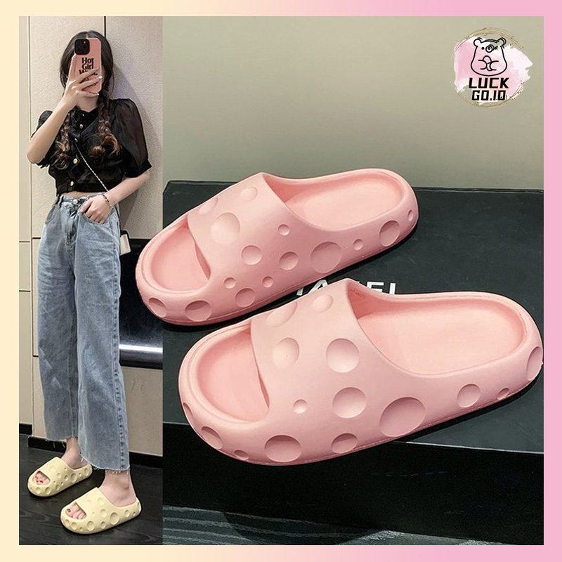 Sandal Keju Sendal Wanita Kekinian Lebaran 2023 Terbaru Sandal Slop Karet Jelly Slip On Selop Flat Rumah Murah Elastic Empuk EVA