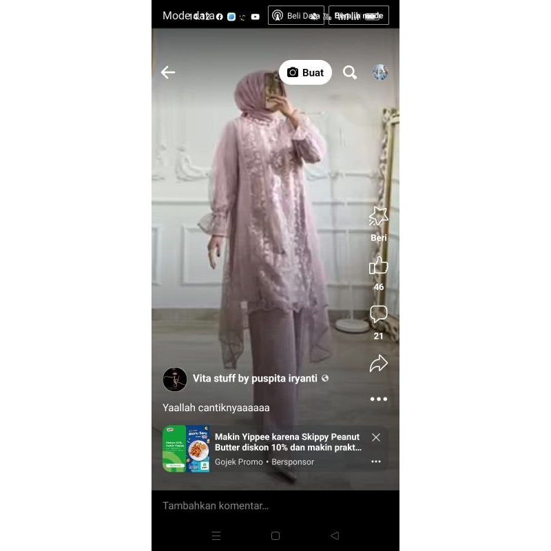 oneset Set Celana Brukat Pesta