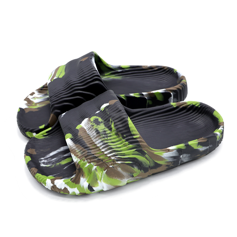 TEFANCY Sandal Pria Wanita Karet Jelly Sandal Slop Pria Sendal Selop Cowo Flat Rumah Slipper Sepatu Sendal Nyaman Flip Flop Empuk-Hijau