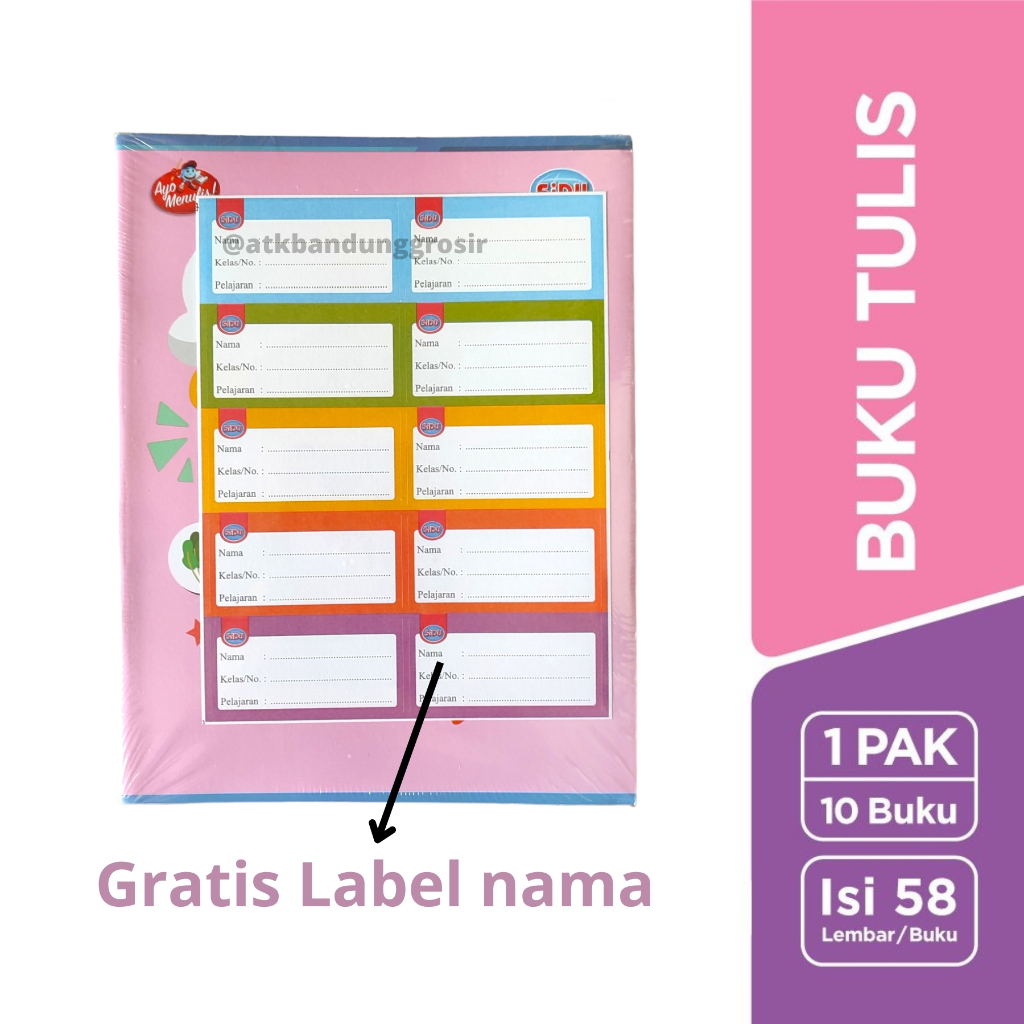 

Buku Tulis Sinar Dunia 58 Lembar ( SIDU ) Uk Quarto Random Cover - pak ( 10 pcs)