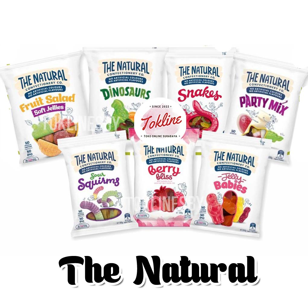 

The Natural Confectionery Co. Candy Permen Gummy Dinosarus Jelly Babies Berry Bliss Sour Squirms Fruit Salad Snakes Party Mix