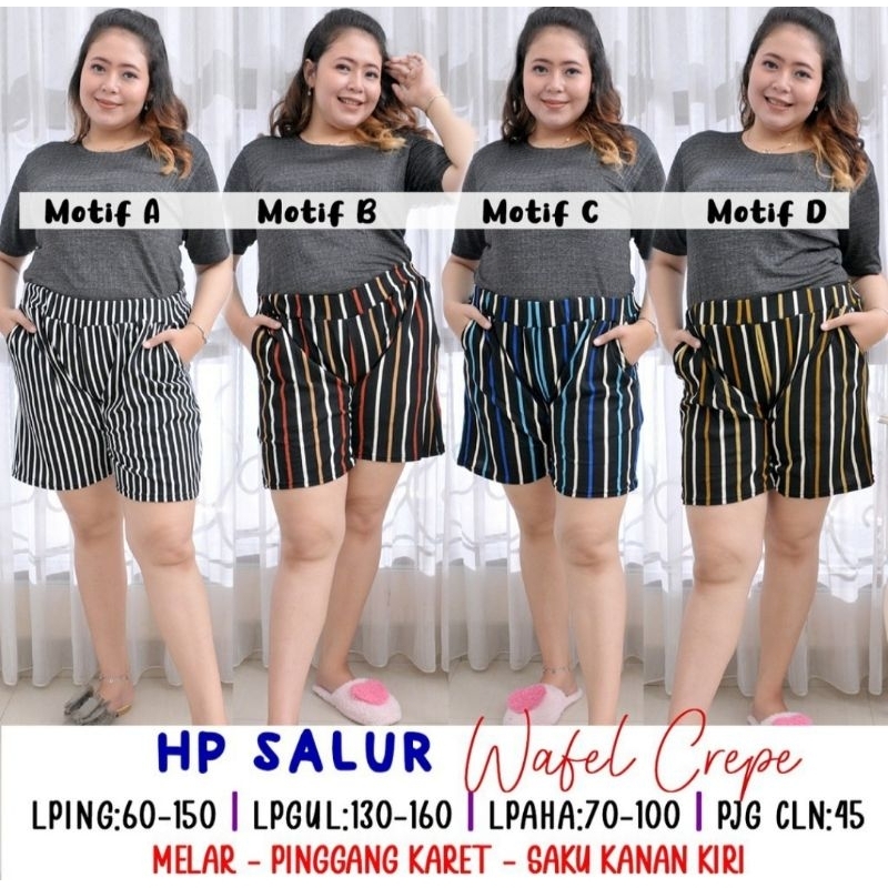 HOT PANT SALUR JUMBO PAKAIAN WANITA CELANA PENDEK WANITA CELANA 7/8 SALUR