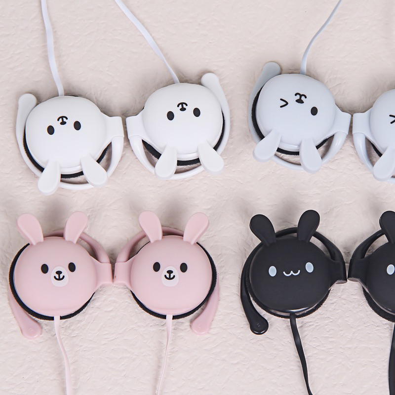 [KN-3065 ] Headset Earphone Karakter Motif Animal RABBIT  / EarphoneRABBIT  HEAD / Cute KELINCI Earphone