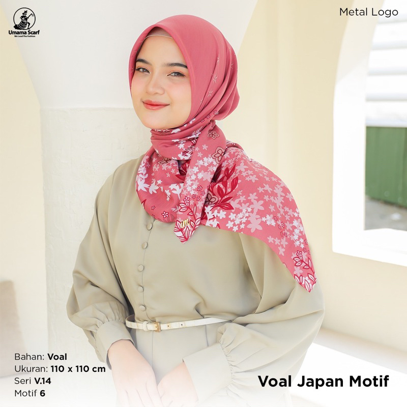 (PART 2) HIJAB SEGIEMPAT JAPAN VOAL MOTIF ICON V.14