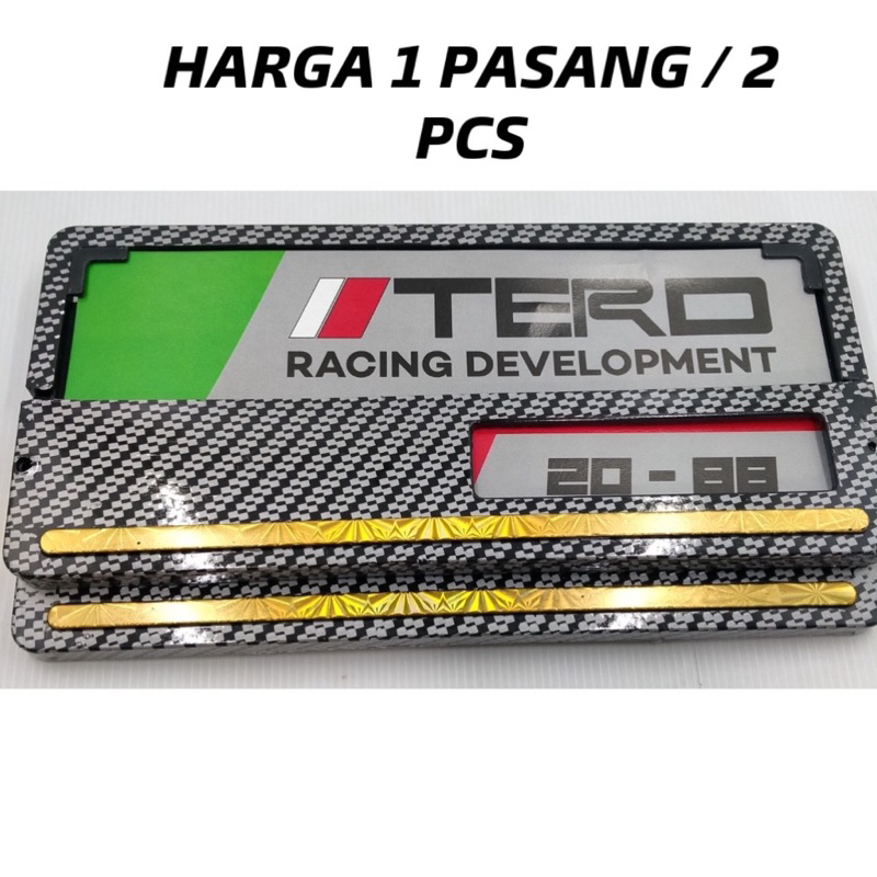 Cover tutup bingkai Plat Nomor Motor polisi karbon carbon SNI 1 set