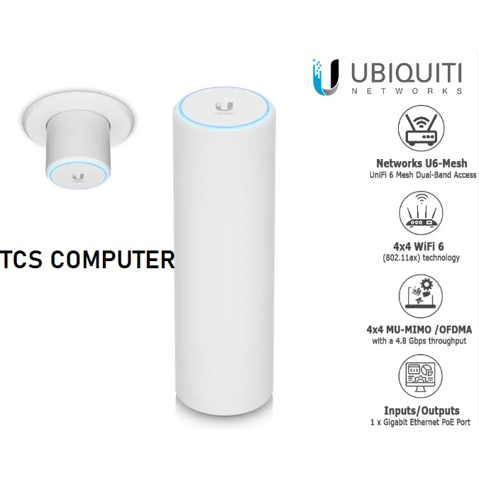 UBIQUITI UNIFI U6-MESH 6 MESH ACCESS POINT WIFI 6 MESH