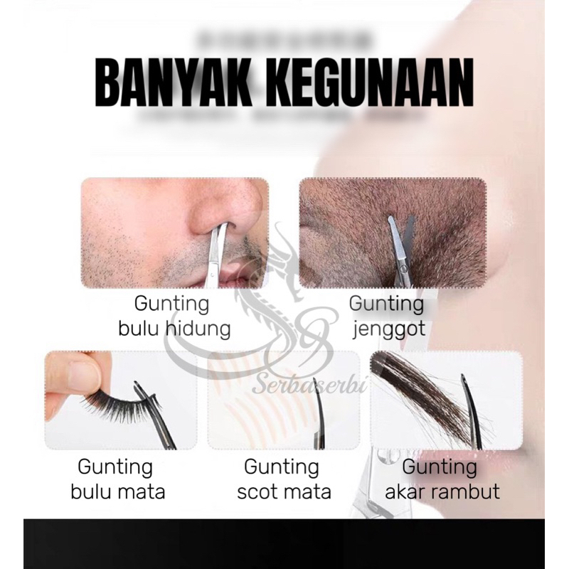 Gunting Bulu Hidung Pemotong Bulu Mata Alat Cukur Pencukur Bulu Rambut Hidung Alis Ujung Tumpul Gunting Kecil Benang Kumis Jenggot Stainless Steel Perawatan Alat Kecantikan ACK46