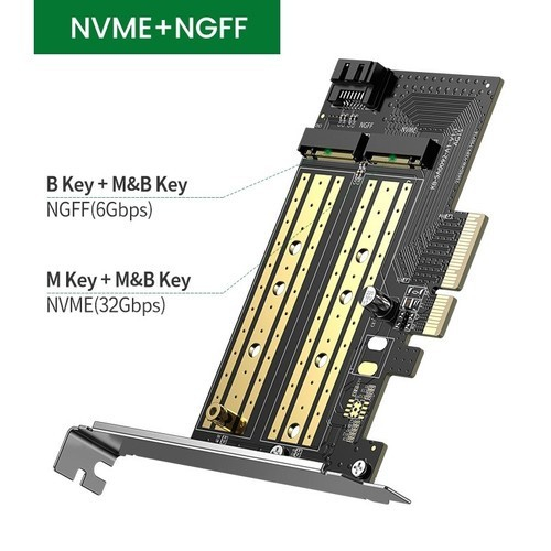 UGREEN SATA NVMe M.2 To PCI-E 3.0 X4 Expansion Card M-Key B-key 70504