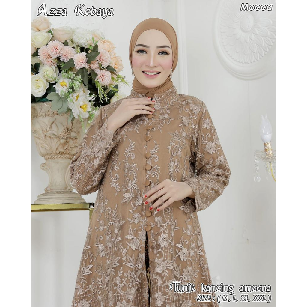 M.O- kebaya tunik kancing depan kebaya brokat tunik brokat kebaya modern/kebaya terlaris