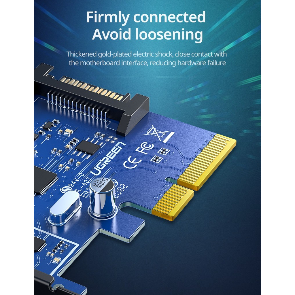UGREEN Adapter PCI-E To Dual USB Type C Converter Card 10Gbps 30773