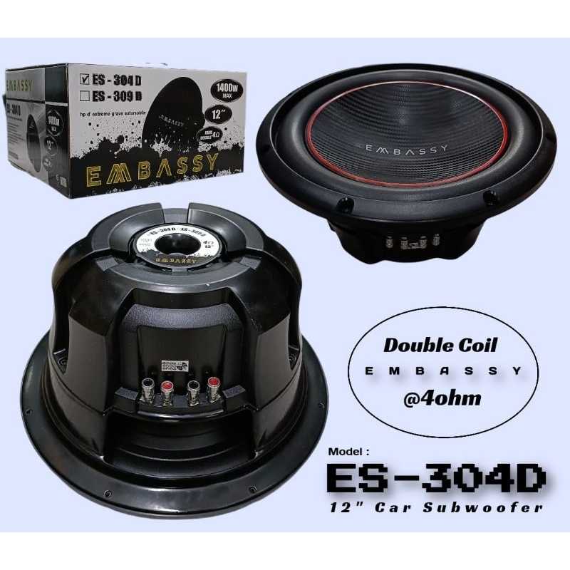 SUBWOOFER 12 Inch SUPER BADAK DOUBLE COIL EMBASSY ES-304D