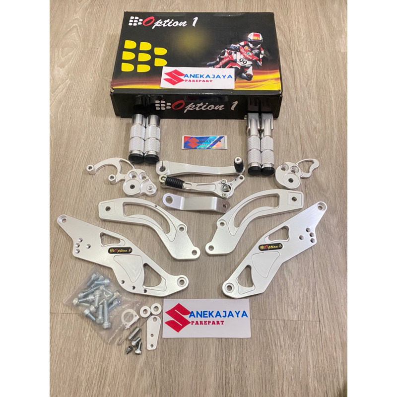 UNDERBONE UB FOOTREST BANANA SATRIA FU 150 KARBU SATRIA FUFI OPTION 1 APIDO RACING BOY SILVER