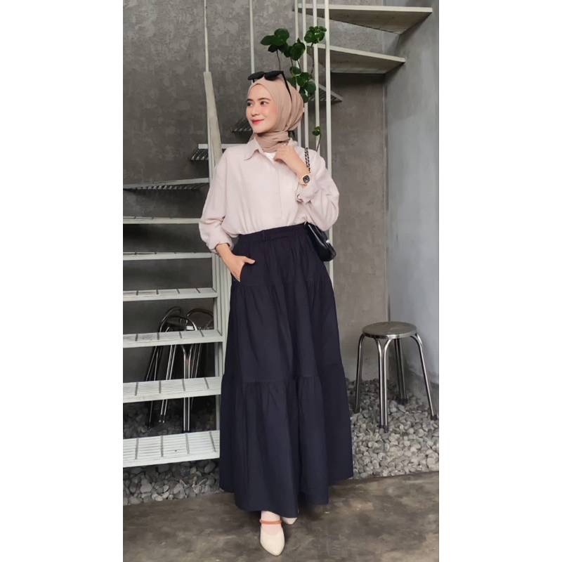 Saima Linen Skirt | Rok linen | Ruffle skirt By March