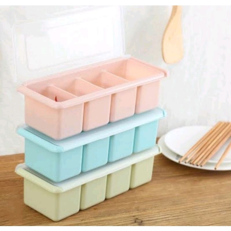 Tempat Kotak Bumbu 4 Sekat / Tempat Penyimpanan Bumbu