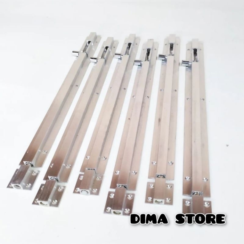 ( 6 pcs ) Grendel 60 cm Slot Gembok Pintu Kupu Tarung Rumah Ukuran Panjang Bahan Alumunium Anti Kara