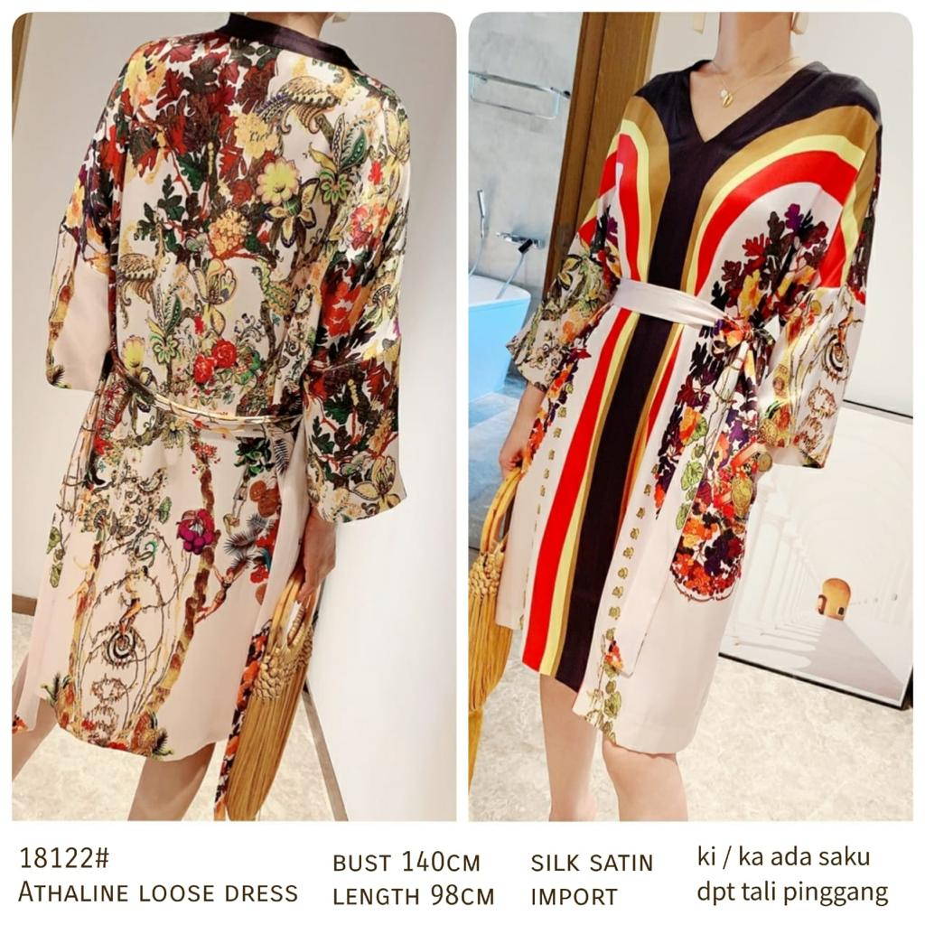 GROSIR FASHION 18122 athaline loose dress FASHION WANITA three m threem 3m 3ms TM