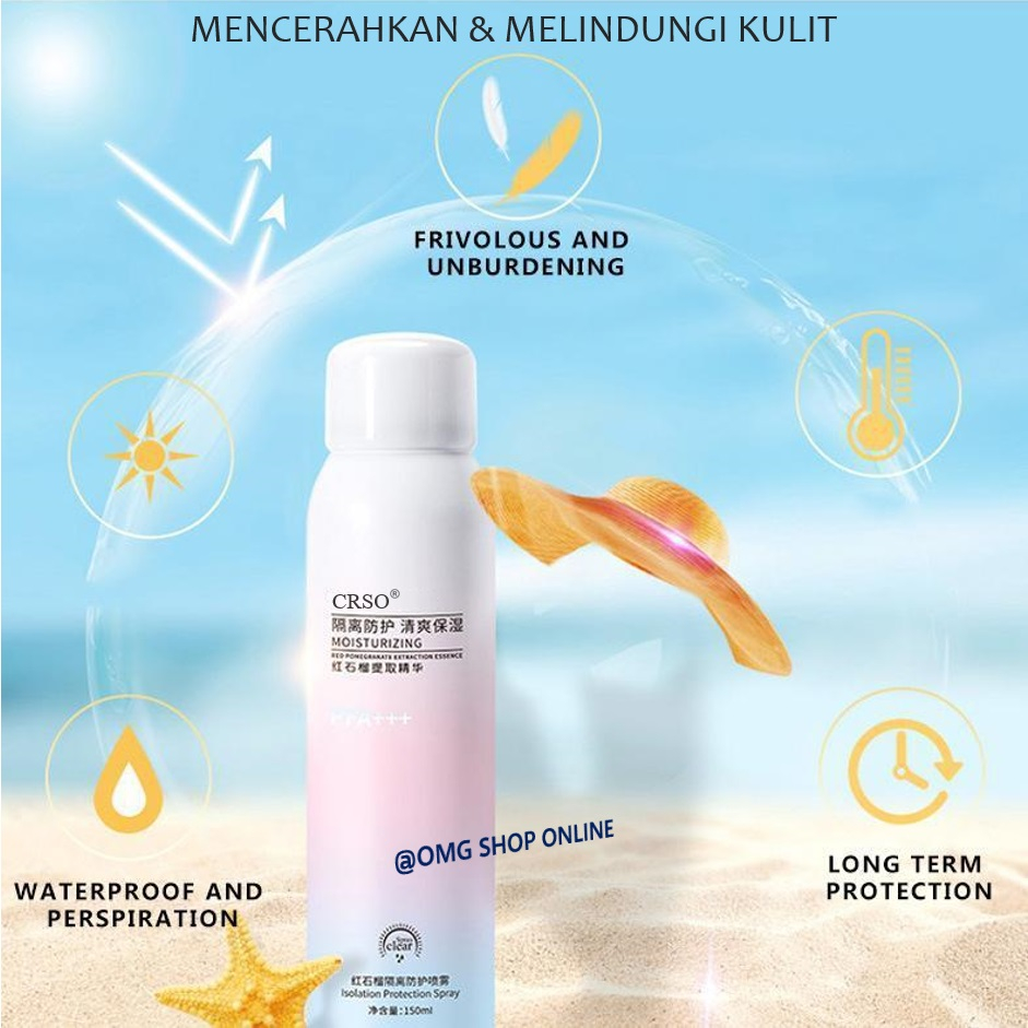 Termurah !!! SUNSCREEN WHITENING Spray Pemutih Kulit Seluruh Tubuh 150 ml ORIGINAL / CRSO Moisturizing Protection Body Cream Whitening Cream Whitening Body Lotion / Pemutih Badan Ampuh Pemutih Ketiak Pemutih Selangkangan Pemutih Kulit Badan Pria Wanita