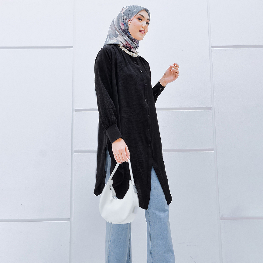 NUNA Maja Tunik | atasan wanita crinkle polos busui