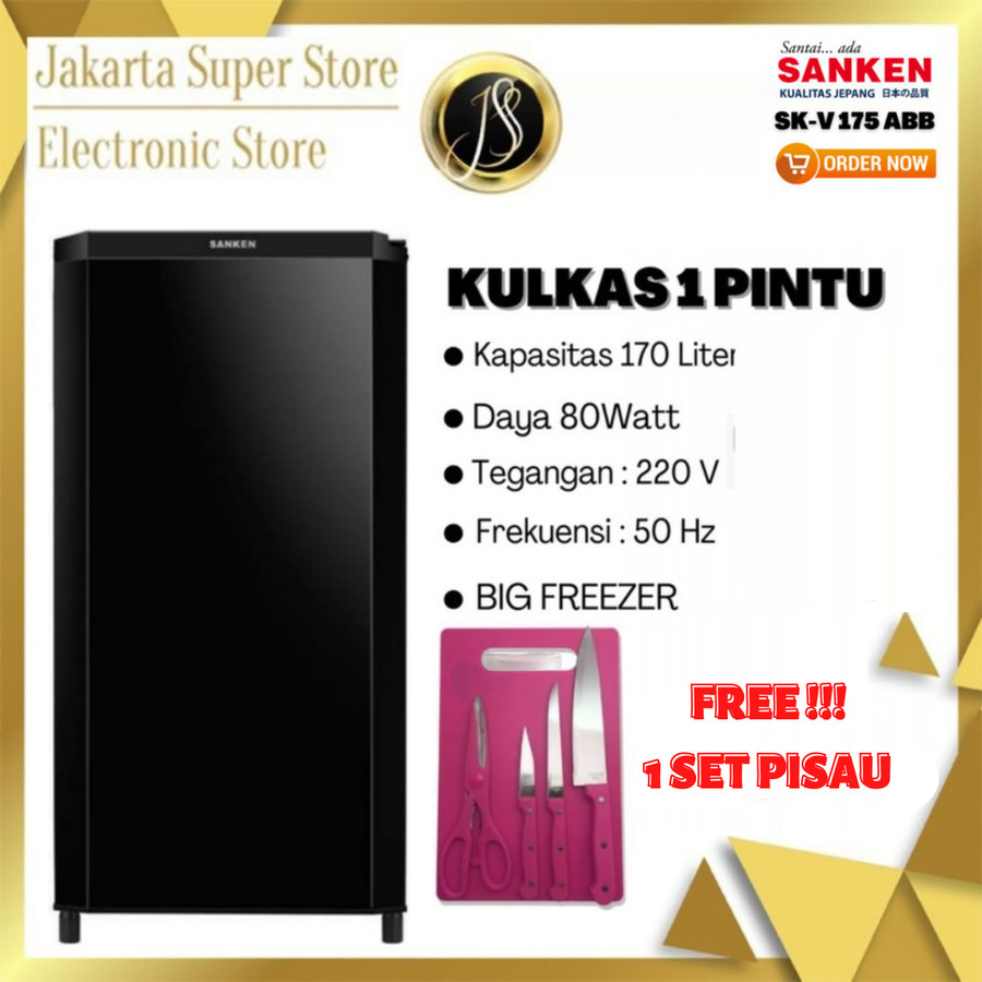 KULKAS 1 PINTU SANKEN SK-V 175 ABB LEMARI ES 1 PINTU 170 L