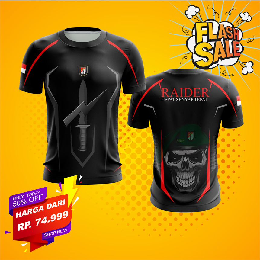 KAOS JERSEY PRINTING RAIDER TNI FULLPRINT