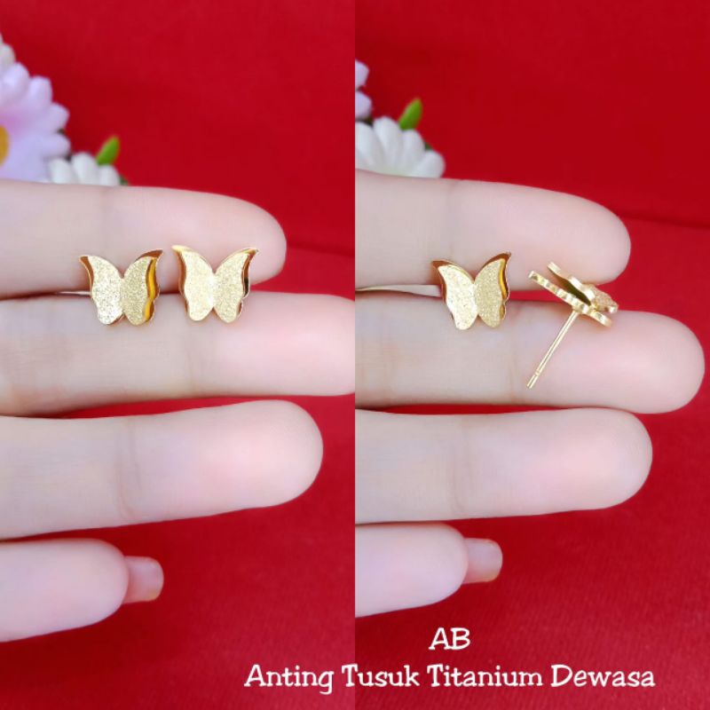 anting tusuk mata bayi/anak/dewasa lapis emas 18k