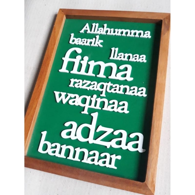 Hiasan dinding Doa Mau Makan - Pajangan walldecor tulisan timbul