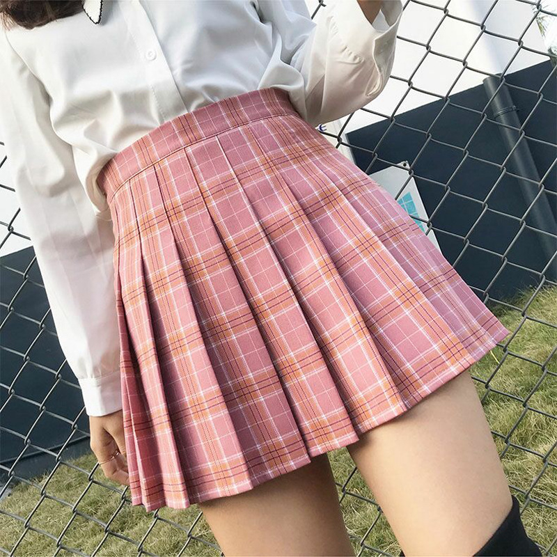 DF RK382 Korean Rok Mini Tartan Skirt Tennis Skirt Rok Lipit Motif Kotak Kotak