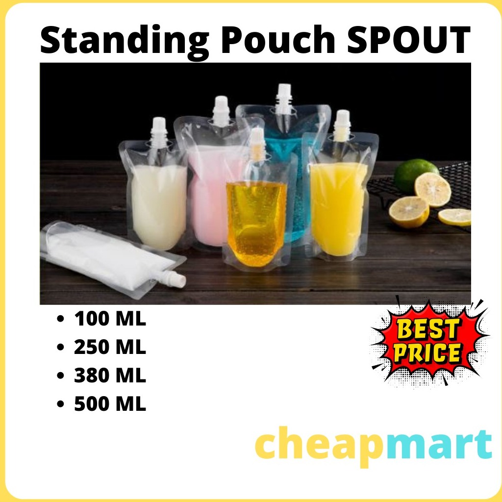 Plastik Standing Pouch SPOUT Liquid, Cairan, Sabun, Minuman, dan Saos