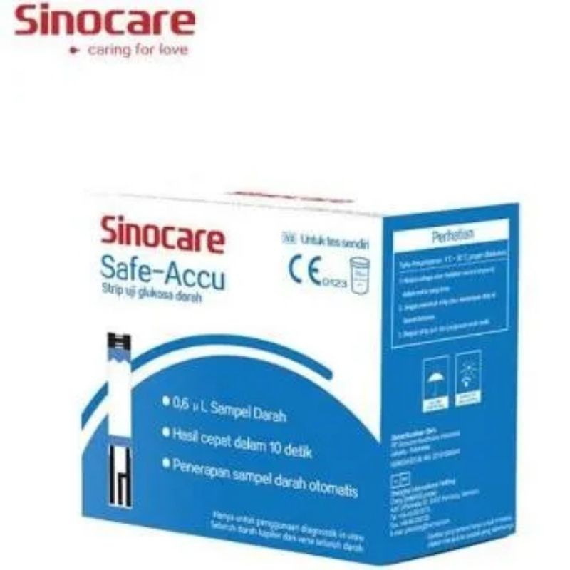 SINOCARE SAFE ACCU STRIP TEST GULA DARAH / STRIP GULA DARAH / ALAT TES GULA DARAH / STICK GULA DARAH