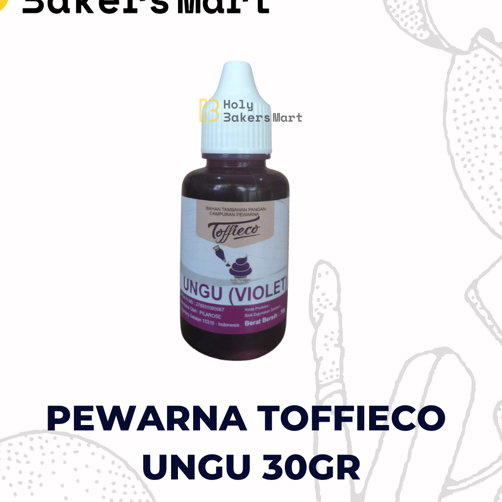 

PEWARNA MAKANAN TOFFIECO UNGU 30GR / PEWARNA MAKANAN / TOFFIECO / PEWARNA TOFFIECO