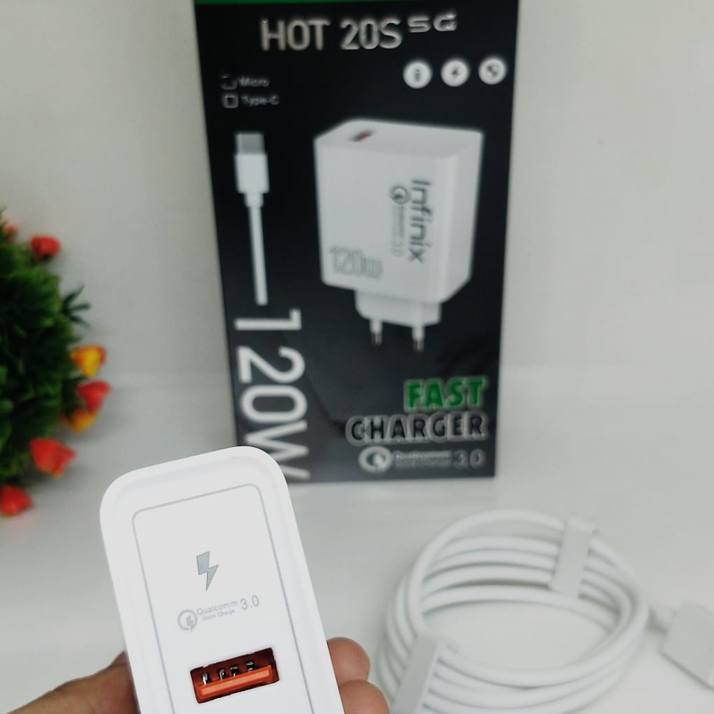 TC 120W Ori 100% Infinix hot 20s fast charging Charger Infinix 2A Smart Fast Charging Smart Hot Note Series