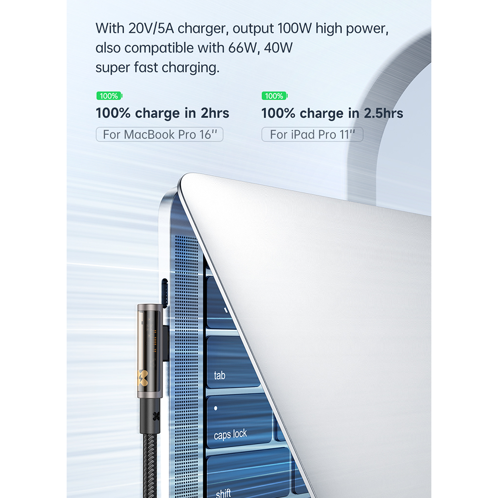 MCDODO CA-3400 100W Kabel Data Transparan C To C Fast Charging