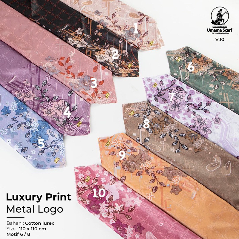 HIJAB SEGIEMPAT LUXURY PRINT MOTIF METAL LOGO V.10