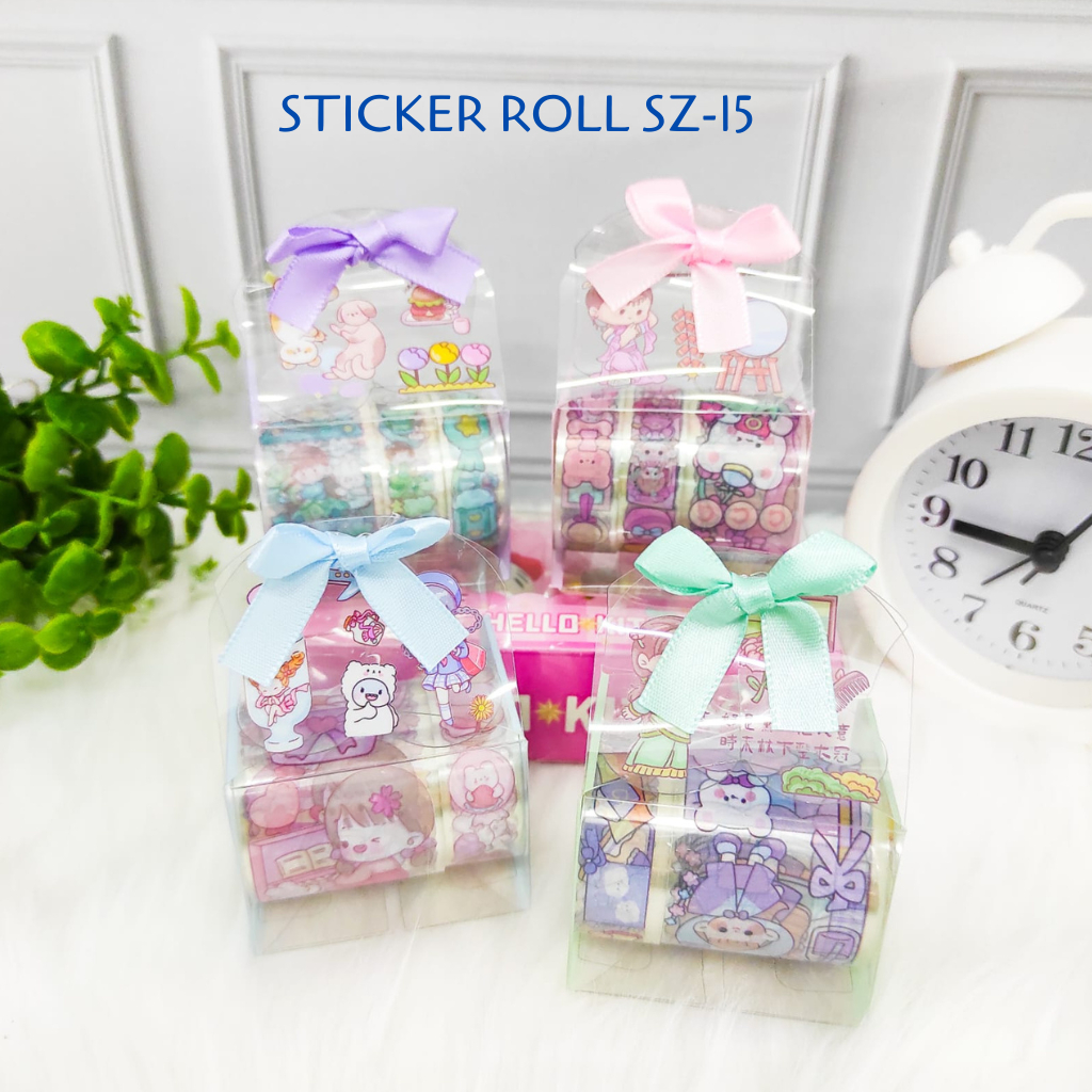 

STICKER BOX MINI WASHI TAPE PAPER BAG KECIL SOLATIP ROLL KODE SZ-15 SET DAILY MANUAL CUTE PATTERN ALAT TULIS KANTOR SEKOLAH ANAK