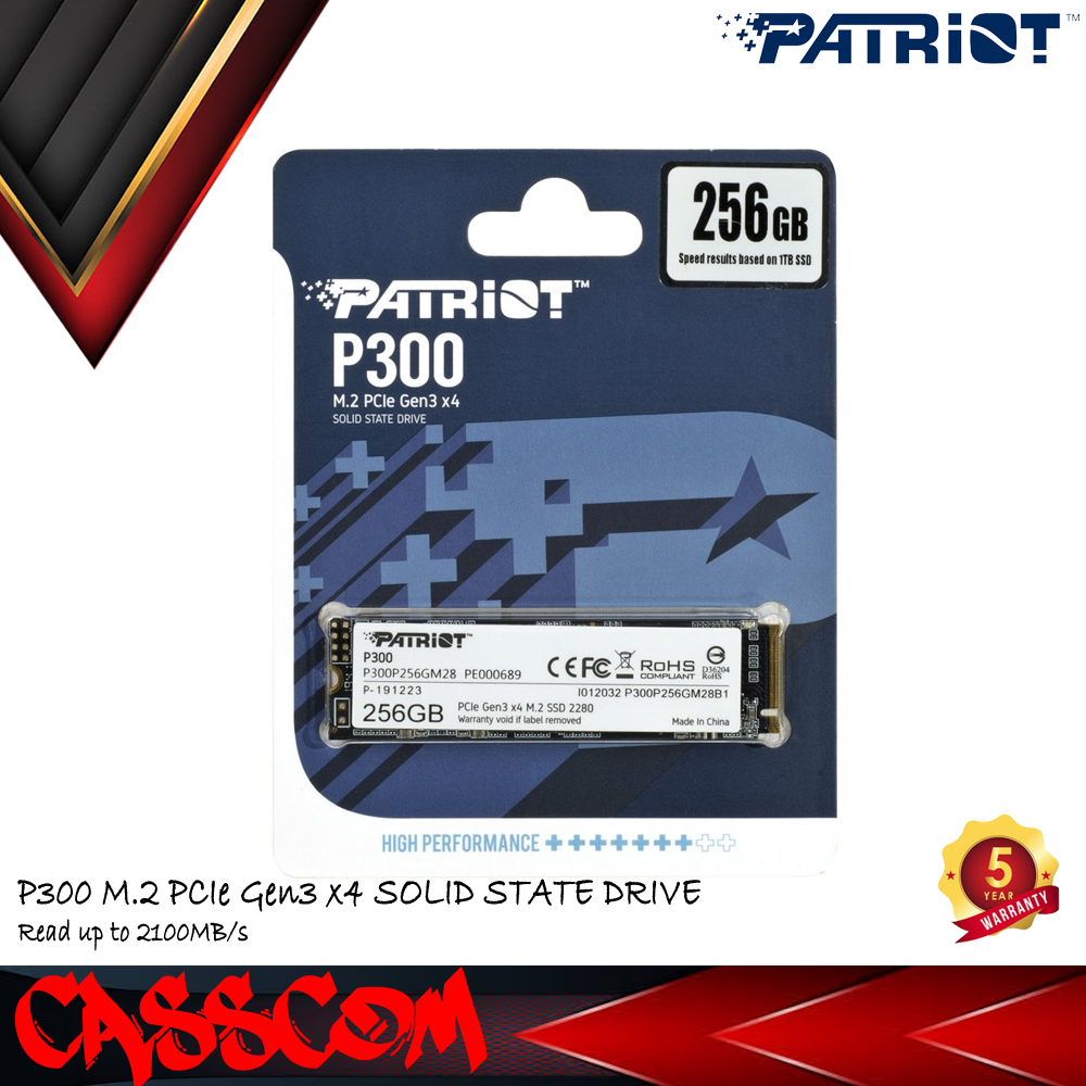 SSD Patriot P300 256GB M.2 2280 NVME PCIe 256 GB Gen3x4
