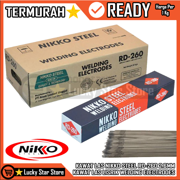 KAWAT LAS NIKKO STEEL RD-260 2.6MM KAWAT LAS LISTRIK KAWAT LAS NIKKO STEEL RD 260 WELDING ELECTRODES