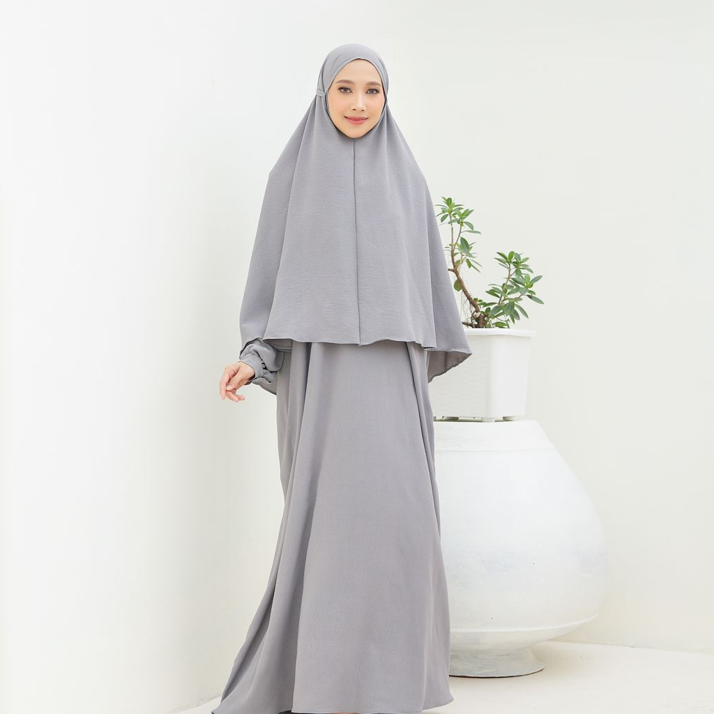 Nadiraa Hijab Haziqa Dress One Set Khimar/Dress Syari/ Dress Murah/Dress Set Hijab Syari Pasti Promo