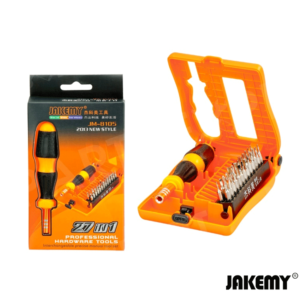 Jakemy 27 in 1 Obeng Set Lengkap Torx Hex Tri wing Gears Maintaining Tool Set - JM-8105