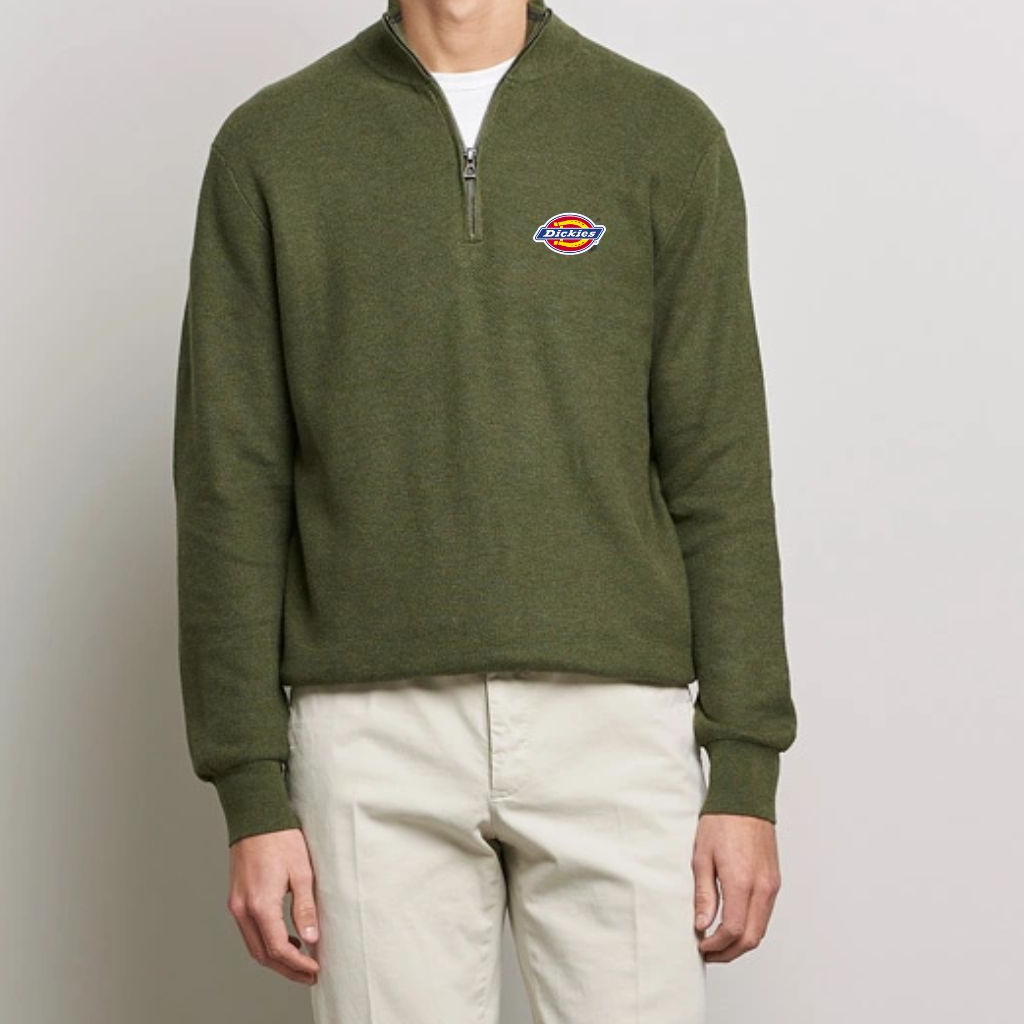 DICKIES 1991  Sweatshirt crewneck half zipp army pria - wanita | Turtleneck sweatshirt premium | Jaket sweater terbaru tanpa hoodie | Jaket olahraga | Outerwear