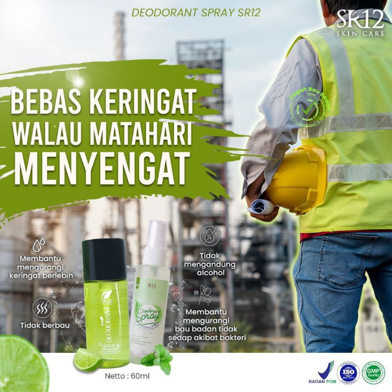 MFI - SR12 DEODORANT SPRAY - DEODORAN HERBAL PENGHILANG BAU BADAN/KETIAK